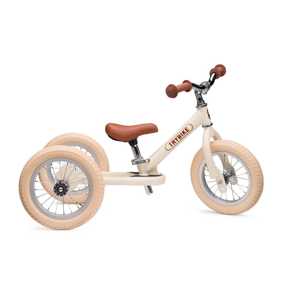 Hippychick Trybike Steel Balance Trike Matte – Vintage Cream